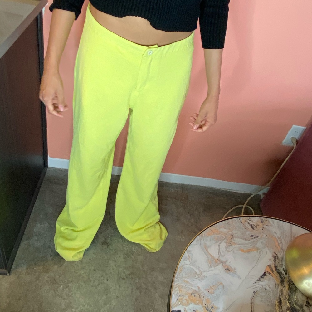 Neon wide leg trousers
